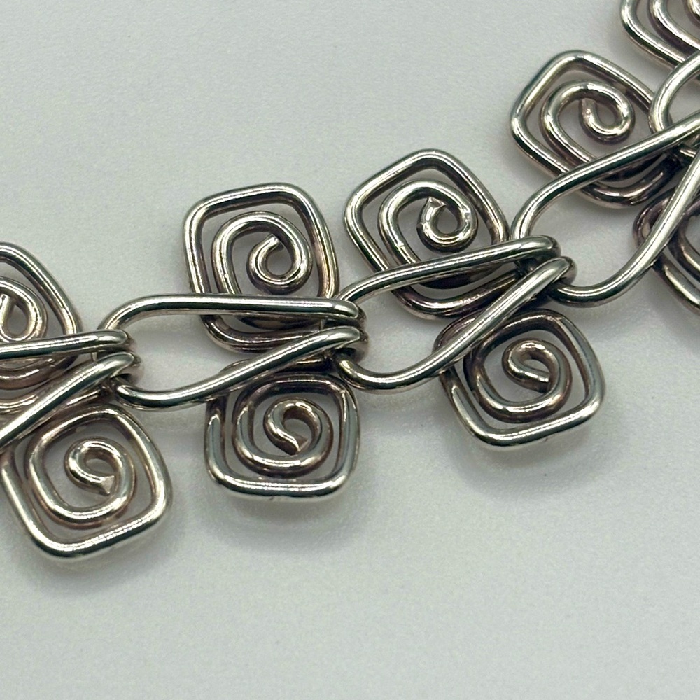 Vintage ClI Mexico 925 Geometric Link Necklace Set - Picture 5 of 8